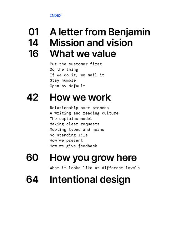 Handbook table of contents