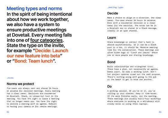 Meeting types and norms