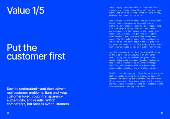 Value 1 of 5: Put the customer first